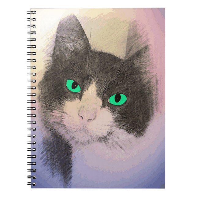 TUXEDO CAT ART NOTEBOOK ANTECKNINGSBOK (Framsidan)