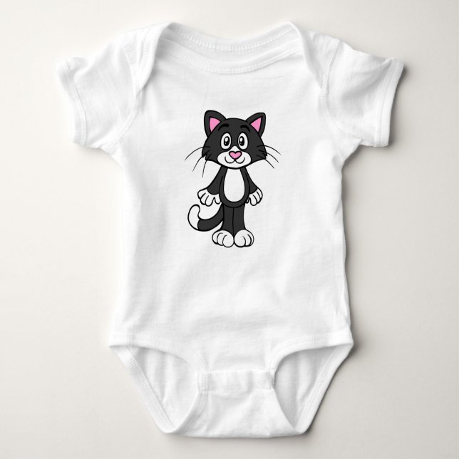 Tuxedo cat baby bodykosti t shirt (Framsida)