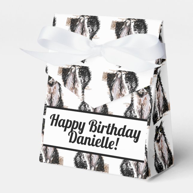 Tuxedo Cat Black Birthday Cats Cake-favoritbox Presentaskar (Framsidan Sidan)