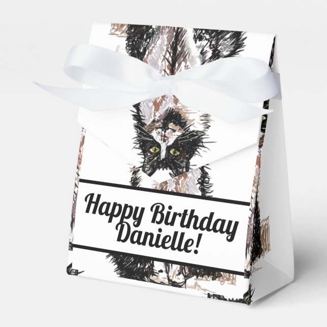 Tuxedo Cat Black Birthday Cats Cake-favoritbox Presentaskar (Framsidan Sidan)