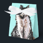 Tuxedo Cat Black White Cats Birthday Turcos Presentaskar<br><div class="desc">Tuxedo Cat Black White Cats Birthday Turquise Cake Box. En strålande produkt som är gjord av mina ursprungliga vattenfärgade färger.</div>