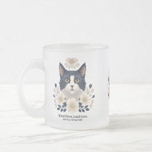 Tuxedo Cat Blommigt Mugg - Silent Tassar, Loud Kär