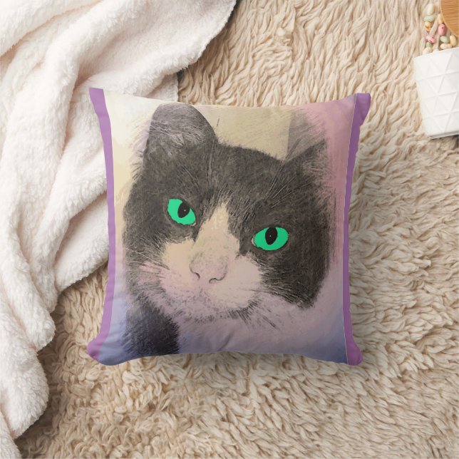 TUXEDO CAT BLUE ÖGA DEKORATIV KUDDE (Filt)