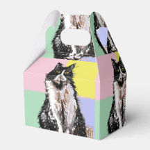 Tuxedo Cat Cute Cats Black White Pastel Rainbow
