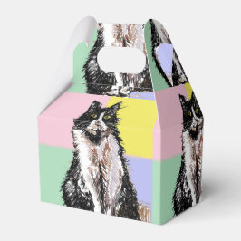 Tuxedo Cat Cute Cats Black White Pastel Rainbow Presentaskar