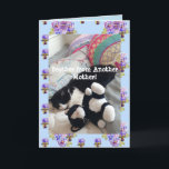 Tuxedo Cat Cute Funny Brother Cats-kort Kort<br><div class="desc">Tuxedo Cat Cute Funny Sleeping Cats 'Brother from other Mor' Card. Designad från ett av mina ursprungliga foton,  ett måste för alla kattälskare!</div>