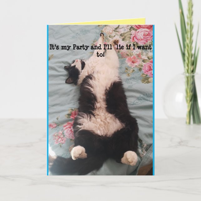 Tuxedo Cat Cute Funny Det är mitt Party-kort Kort (Framsida)