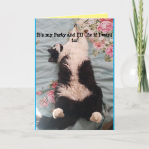 Tuxedo Cat Cute Funny Det är mitt Party-kort Kort