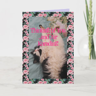 Tuxedo Cat Cute Funny Quote Luft Kneading Card Kort