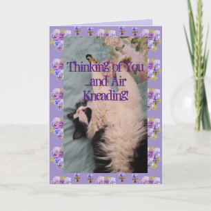 Tuxedo Cat Cute Funny Quote Luft Kneading Card Kort