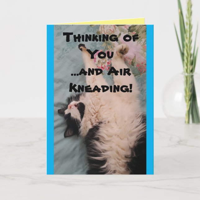 Tuxedo Cat Cute Funny Quote Luft Kneading Card Kort (Framsida)