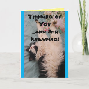 Tuxedo Cat Cute Funny Quote Luft Kneading Card Kort