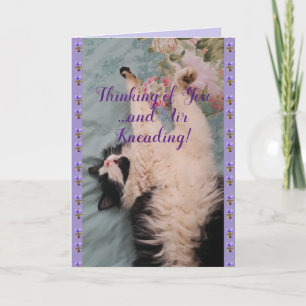 Tuxedo Cat Cute Funny Quote Luft Kneading Card Kort