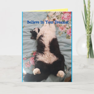 Tuxedo Cat Cute Funny Sleeping Cats Kneading Card Kort