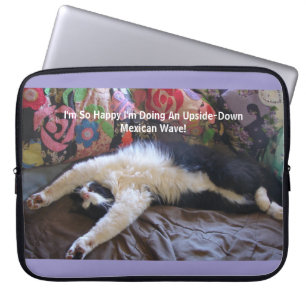 Tuxedo Cat Cute gör en mexikansk vågmagnet Laptop Fodral