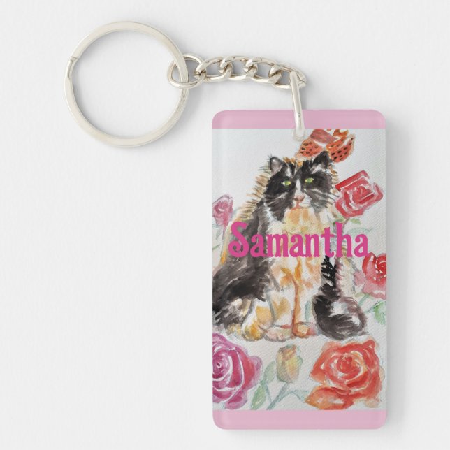 Tuxedo Cat Cute Rosor Flowers Cats Namn Ro (Framsidan)