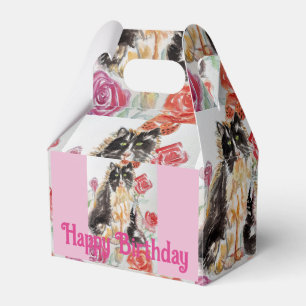 Tuxedo Cat Cute Rosor Flowers Cats Watercolor Ro Presentaskar