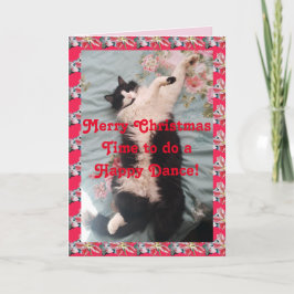 Tuxedo Cat Funny God jul Lycklig Dance Card Kort