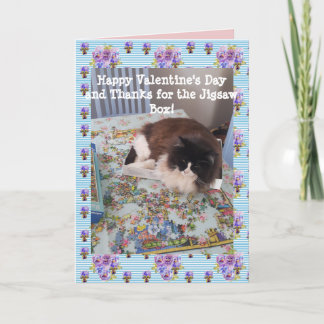Tuxedo Cat Funny Jigsaw Cats Valentines Day Kort