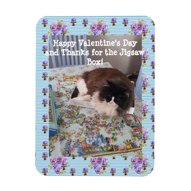 Tuxedo Cat Funny Jigsaw Cats Valentines Day Magnet (Vertikal)