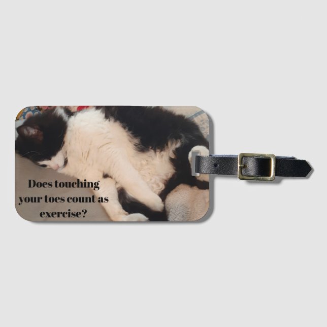 Tuxedo Cat Funny Quote Black and White Cats Girls Bagagebricka (Framsida horisontal)