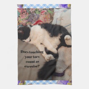 Tuxedo Cat Funny Quote Black and White Cats Girls Kökshandduk