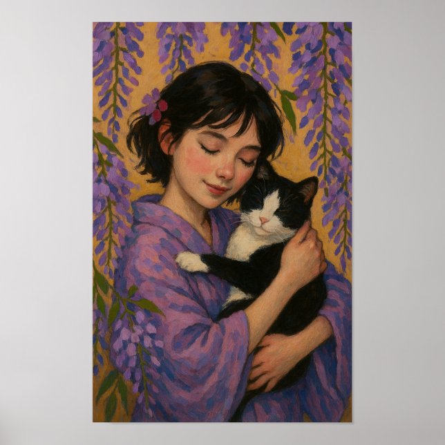 Tuxedo Cat Girl Poster (Framsidan)