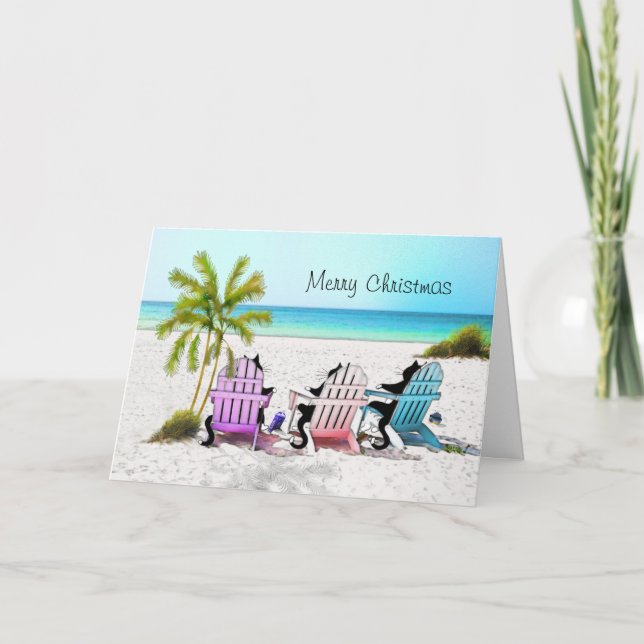 Tuxedo Cat God jul Helgkort (Framsida)