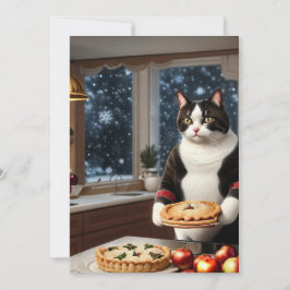 Tuxedo Cat Holding en jul Paj Julkort