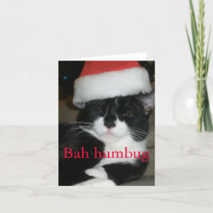 Tuxedo Cat i Santa Hat Helgkort