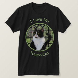 Tuxedo Cat in Window Painting Original Animal Art T Shirt
