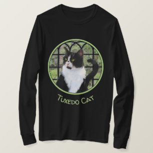 Tuxedo Cat in Window Painting Original Animal Art T Shirt