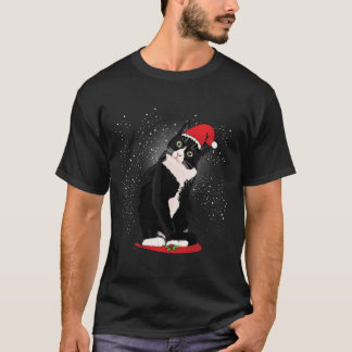 Tuxedo Cat jul Jultomten Snö Winter Costu T Shirt