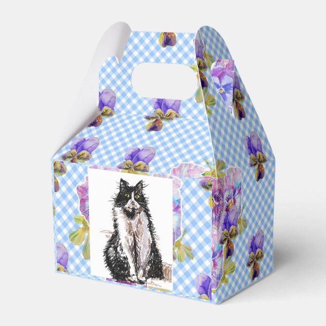 Tuxedo Cat Kärlek You Black and White Cats Cake Fa Presentaskar (Framsidan Sidan)