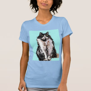 Tuxedo Cat-katter söta Svarta och vita sällskapsdj T Shirt