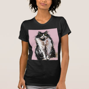 Tuxedo Cat-katter söta Svarta och vita sällskapsdj T Shirt