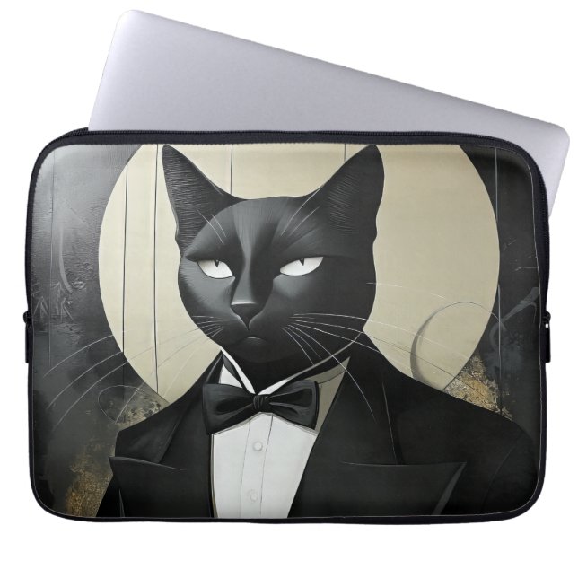 Tuxedo Cat Laptop Fodral (Framsidan)