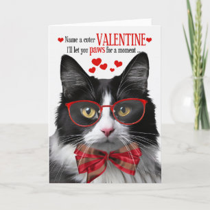 Tuxedo Cat Lover Valentine Kattdjur Humor Helgkort
