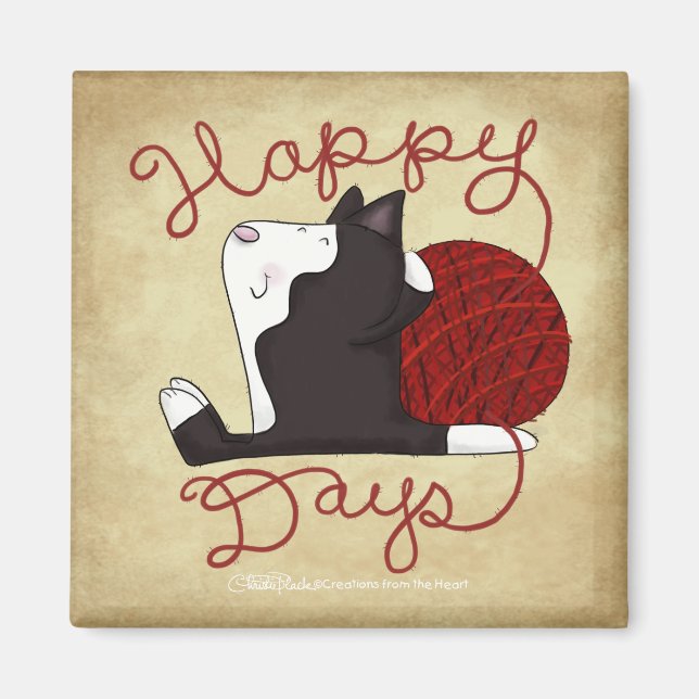 Tuxedo Cat-Lycklig Days Magnet (Framsidan)