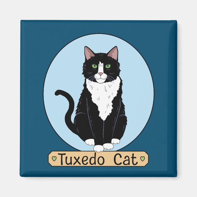 Tuxedo Cat Magnet (Framsidan)