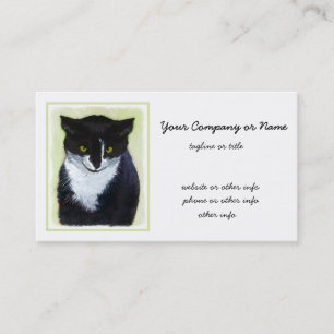 Tuxedo Cat-målning - Cute Original Cat Art Visitkort