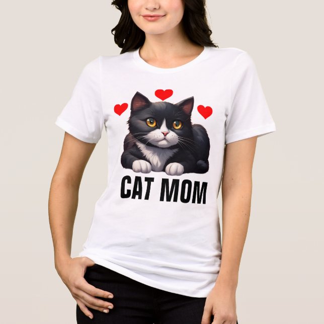 TUXEDO CAT MAMMA T-SHIRTS (Framsida)