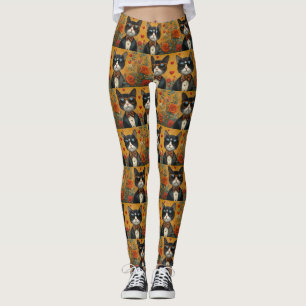 Tuxedo Cat med Heart Ro Valentine Day Leggings