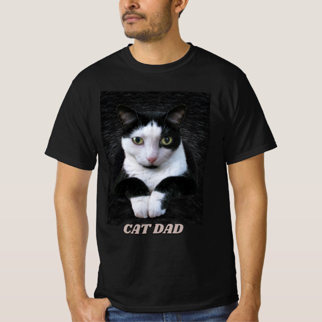 Tuxedo Cat med/ut din text T Shirt (Framsida)