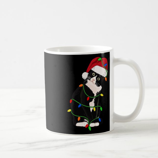 Tuxedo Cat Meow Santa Tuxie Julgran Ljus Kaffemugg (Höger)
