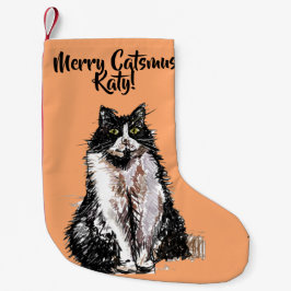 Tuxedo Cat Merry Catsmus orange - julklapp Liten Julstrumpa