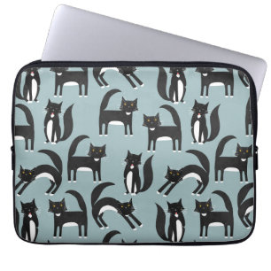 Tuxedo Cat Mönster Laptop Fodral