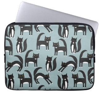 Tuxedo Cat Mönster Laptop Fodral