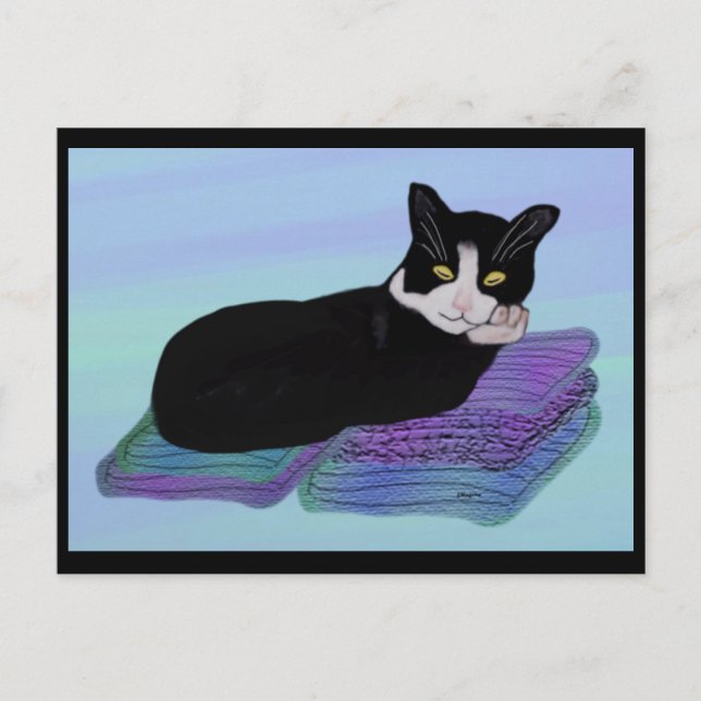 Tuxedo Cat Nap-vykort Vykort (Framsida)