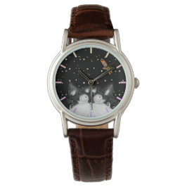 Tuxedo Cat överraskad av Dragonfly Armbandsur